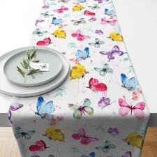 AMBIENTE Butterfly Collection White asztali futó 40x150cm,100% pamut lakástextília