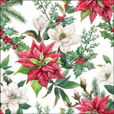 Ambiente Christmas florals papírszalvéta 33x33cm, 20db-os papírárú, csomagoló és tárolóeszköz