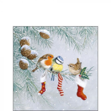 AMBIENTE Christmas Socks papírszalvéta 25x25cm, 20db-os papírárú, csomagoló és tárolóeszköz