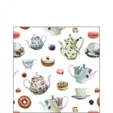 AMBIENTE Classic tea pots papírszalvéta 25x25cm, 20db-os papírárú, csomagoló és tárolóeszköz