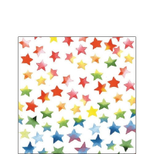 AMBIENTE Colourful Stars mix papírszalvéta 25x25cm, 20db-os konyhai eszköz