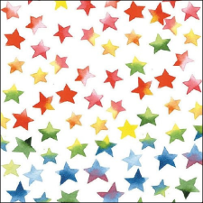 AMBIENTE Colourful Stars mix papírszalvéta 33x33cm, 20db-os konyhai eszköz