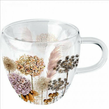 Ambiente Dried flowers duplafalú borosilicate üvegcsésze 0,25l bögrék, csészék