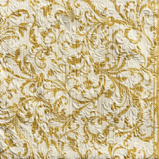 AMBIENTE Elegance Damask cream gold dombornyomott papírszalvéta 33x33cm,15db-os papírárú, csomagoló és tárolóeszköz