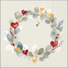AMBIENTE Eucalyptus wreath green papírszalvéta 33x33cm, 20db-os