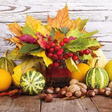 AMBIENTE Fall Bouquet papírszalvéta 33x33cm,20db-os konyhai eszköz