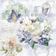 AMBIENTE Flower Love papírszalvéta 33x33cm,20db-os konyhai eszköz