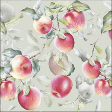 AMBIENTE Fresh Apples Green papírszalvéta 33x33 cm, 20db-os asztalterítő és szalvéta