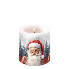 AMBIENTE Happy Santa átvilágítós gyertya 8x7,5cm karácsonyi dekoráció