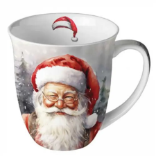 AMBIENTE Happy Santa porcelán bögre 400ml karácsonyi dekoráció