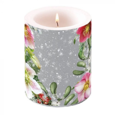 AMBIENTE Helleborus Orientalis Grey átvilágítós gyertya 12x10cm gyertya