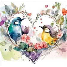 Ambiente Loving birds papírszalvéta 33x33cm, 20db-os papírárú, csomagoló és tárolóeszköz