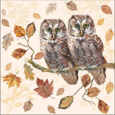 AMBIENTE Owl Couple papírszalvéta 33x33 cm, 20db-os asztalterítő és szalvéta