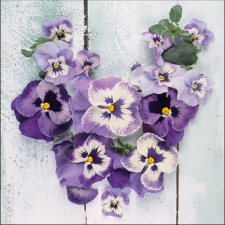 AMBIENTE Pansy Heart papírszalvéta 33x33cm, 20db-os konyhai eszköz