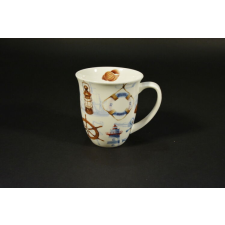 AMBIENTE Porcelán teás bögre 480 ml horgony vasmacska minta bögrék, csészék