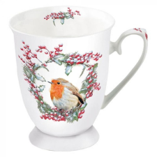 AMBIENTE Robin in Wreath porcelánbögre 0,25l bögrék, csészék