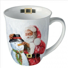 Ambiente Santa and snowman porcelánbögre 0,4l bögrék, csészék