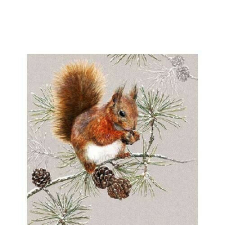 Ambiente Squirrel In Winter papírszalvéta 25x25cm, 20db-os papírárú, csomagoló és tárolóeszköz