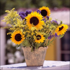AMBIENTE Sunflower Bouquet papírszalvéta 33x33 cm asztalterítő és szalvéta