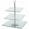  Ambition Laura Kínáló tálca 3 emeletes szögletes üveg 62070