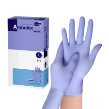 AMBULEX nitril gumikesztyű púdermentes lila L, 100db/doboz védőkesztyű