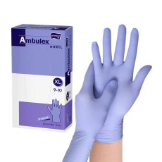  AMBULEX nitril gumikesztyű púdermentes lila XL, 100db/doboz