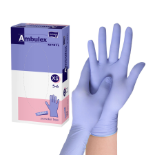  AMBULEX nitril gumikesztyű púdermentes lila XS, 100db/doboz védőkesztyű