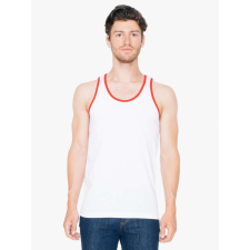 AMERICAN APPAREL AA2408 yersei ujjatlan póló-trikó American Apparel, White/Red-S atléta, trikó