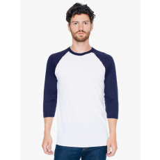 AMERICAN APPAREL AABB453 UNISEX POLY-COTTON 3/4 UJJÚ RAGLAN PÓLÓ M