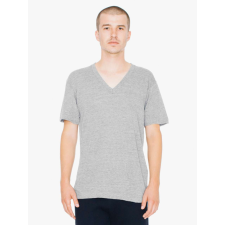 AMERICAN APPAREL AATR461 UNISEX TRI-BLEND RÖVID UJJÚ V-NYAKÚ PÓLÓ L munkaruha