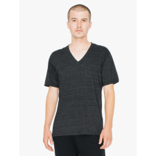 AMERICAN APPAREL AATR461 UNISEX TRI-BLEND RÖVID UJJÚ V-NYAKÚ PÓLÓ L munkaruha