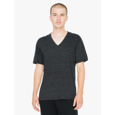 AMERICAN APPAREL AATR461 V-nyakú unisex tri-blend rövid ujjú póló American Apparel, Tri-Black-M