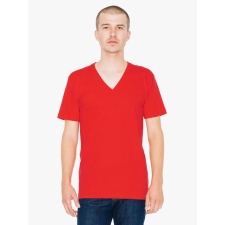 AMERICAN APPAREL jersey V-nyakú póló AA2456 unisex, Red-M férfi póló