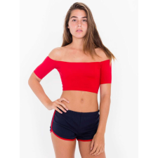 AMERICAN APPAREL Női short AA7301 futónadrág, Navy/Red-L női rövidnadrág