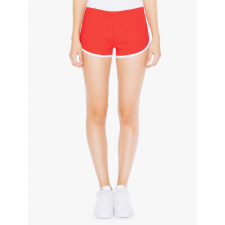 AMERICAN APPAREL Női short AA7301 futónadrág, Red/White-L női rövidnadrág