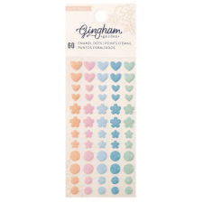 American Crafts Öntapadós díszítőelem - Crate Paper - Gingham Garden - Enamel Dots (1 csomag) matrica