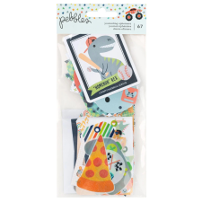 American Crafts Pebbles Cool Boy Kivágatok Silver Foil Ephemera Journaling (1 csomag) matrica