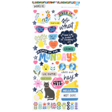 American Crafts Whatevs Matrica 6&quot;x12&quot; Stickers Icons (1 csomag) matrica