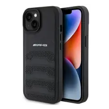 AMG Debossed Lines Apple iPhone 14 Plus / 15 Plus tok, fekete tok és táska