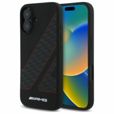  AMG kockás zászló mintás MagSafe iPhone 16 tok - fekete tok és táska