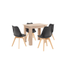  Amina 4+1 étkező garnitúra fekete-sonoma tölgy