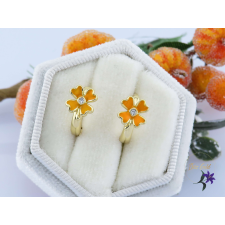  Amina goldfilled kézzes festett narancssárga virágos gyermek fülbevaló-14K fülbevaló