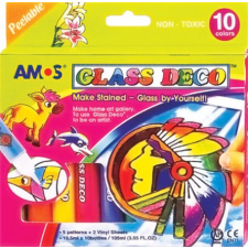 AMOS üvegfóliafesték készlet, amos, 10 különböző szín fdwd0043 üvegfesték