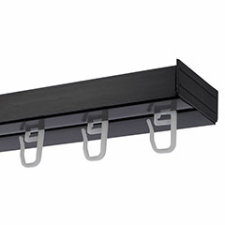 AMS AMS Műanyag mennyezeti függönysín szett (1 soros) akasztóval, fekete - 250 cm karnis, függönyrúd