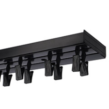 AMS AMS Műanyag mennyezeti függönysín szett (2 soros) csipesszel, fekete - 300 cm karnis, függönyrúd