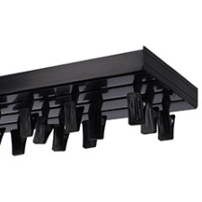 AMS AMS Műanyag mennyezeti függönysín szett (3 soros) csipesszel, fekete - 250 cm karnis, függönyrúd