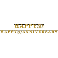 Amscan 50. Anniversary, Házassági évforduló felirat 300 cm party kellék