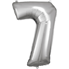 Amscan Europe GmbH Amscan felfújható fólia szám, ezüst, 88cm, 7 party kellék