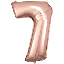 Amscan Europe GmbH Amscan felfújható fólia szám, rosegold, 88cm, 7 party kellék