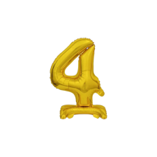 Amscan Europe GmbH Amscan felfújható fólia szám talppal, arany, 38cm, 4 party kellék